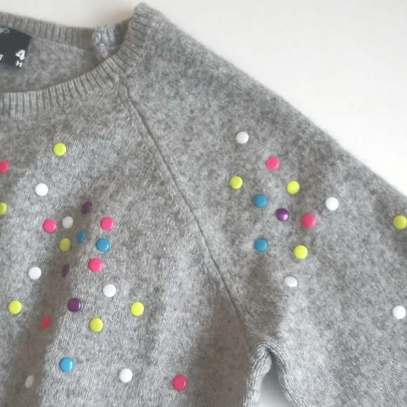 Lord & Taylor 424 Fifth Women's Grey Cashmere/ Wool Blend "Button" Sweater L - Picture 6 of 17